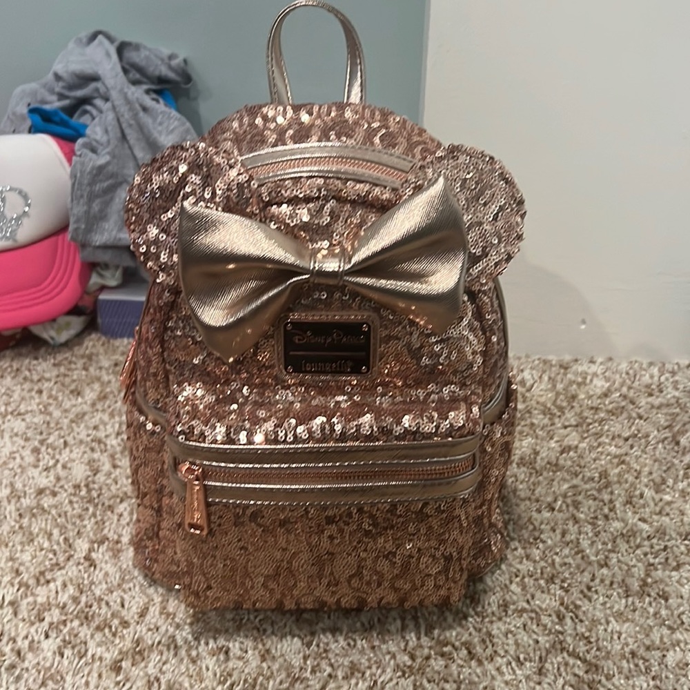 Loungefly Disney Minnie rose gold backpack